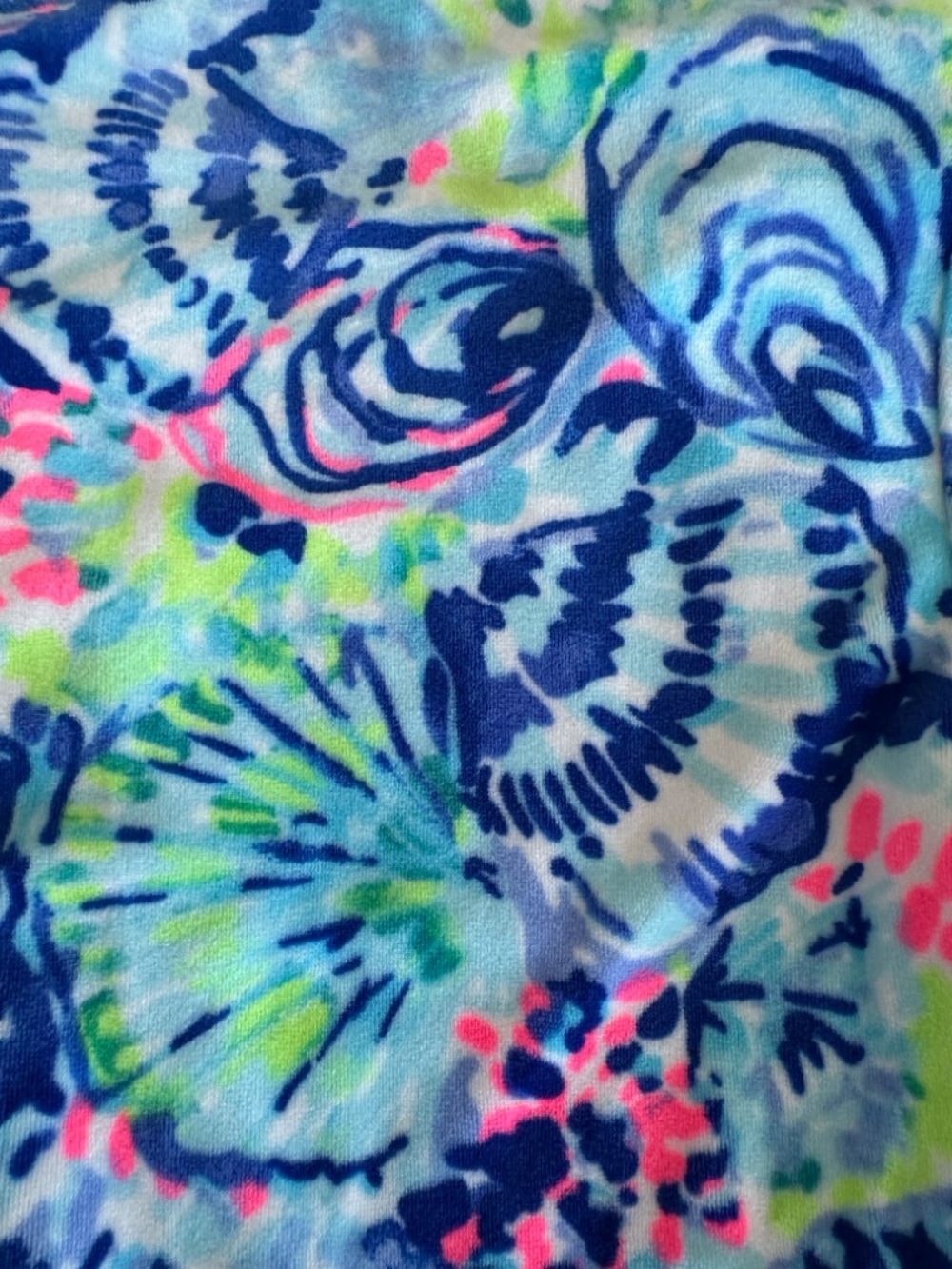 Lilly Pulitzer Elaine Plush Short Velour Robe Ocean Commotion Print Size L / XL - Picture 5 of 9
